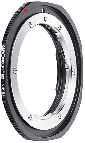 K&F Concept Anello Adattatore per Obiettivo NIK-EOS Anello Adattatore per Obiettivo ad Alta Precisione per Obiettivi Innesto AI con Nikon su Fotocamere Canon EOS
