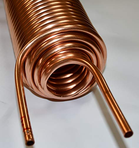 4-fache Spirale/Wärmetauscher mit 4 LAGEN aus Kupferrohr 10x1mm weich aus 40m mit Außendurchmesser ca. 130mm (Kupferrohrspirale)