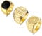Adramata Wide Siegelring Edelstahl Ringe Herren Männer Bevorzugte Mode Emaille Religiöses Kreuz Krone Geschnitzter Ring Goldfarbener Vintage Hip Hop Rock Viking Ringe Verlobungsfreundschaftsring