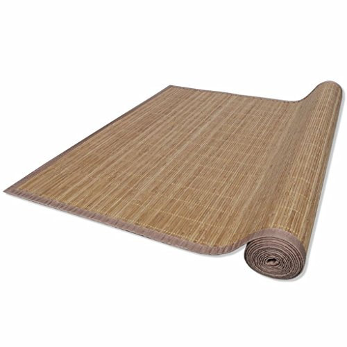 Tidyard Tapis de Salon Rectangulaire Marron Bambou 120 x 180 cm