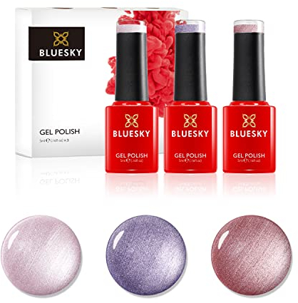 Bluesky Gel-Nagellack-Set, Frühlingskollektion 2021, Dance Your Way Trio Set 1 - Pearls, 3 x 5ml Gel-Nagellacke, Pink, Lila, Schimmer (Aushärtung unter UV-/LED-Lampe erforderlich)