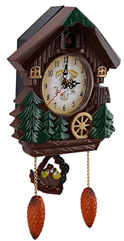 Oumefar Kuckucksuhr Kuckuckswanduhr Baumhaus Vintage Wanduhr Kunst Vintage Dekoration für Home Art Dekoration