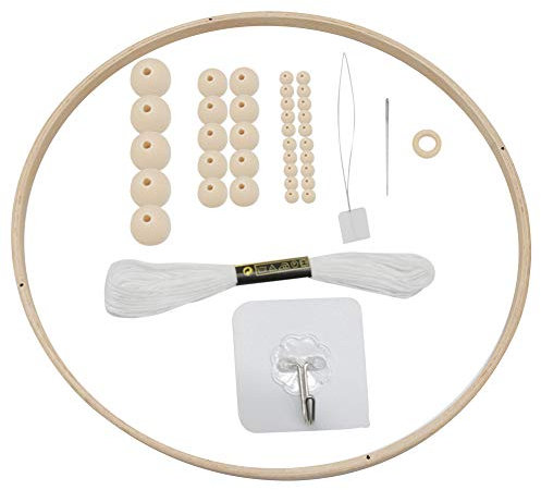 Uposao DIY Holz Mobilen Rahmen Windspiel Bettglocke Kit, Natürliche Handwerk Holzperlen Wind Glockenspiel Baby Mobile Glocke Kit Handgemacht Spielzeug Zimmer Wohnkultur Dekor Geschenk