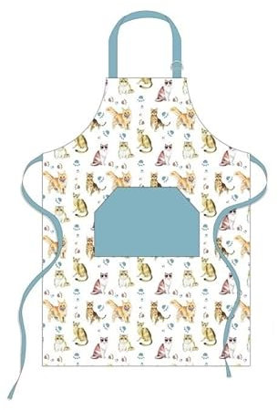 SiXsigma Sports Kitchen Chef Aprons for Women & Men - Quick Dry Adjustable Cooking Apron's for BBQ, Bakers & Smoker Grill Aprons - Perfect Mothers Day Gifts For Cooking Lovers (Sky Blue - Cat 2)