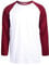 TOP PRO Men's Full Length Sleeve Raglan Cotton Baseball Tee Shirt, Burgundy/White, XXL