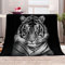 FANSU Kuscheldecke Flauschig Flanell Decke, 3D Drucken Microfaser Weich Warm Plüsch Fleecedecke Sofadecke Couchdecke Wohndecke Bettdecke Tagesdecke (Schwarzer Tiger,180x200cm)