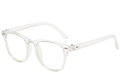 PiniceCore Transparente Computergläser Rahmen Frauen Männer Anti Blue Licht Runde Brillen Blockierende Gläser Optische Brillenbrille, Weiß