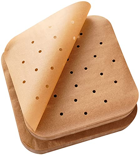 200pcs Air Fryer Parchment Paper, Disposable Paper Lining, Non-Stick Air Fryer Liners, Oil and Water Proof Parchment Paper, for Oven Baking, Steaming Basket Paper, Bamboo Streamer, Cake P(Size:16.5cm)