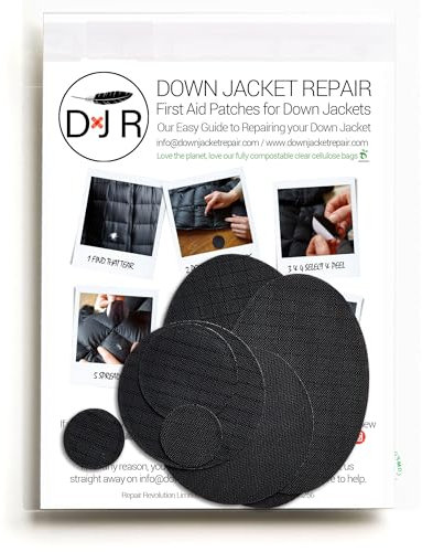 Self‑Adhesive Ripstop Nylon Repair Patch Kit – 30‑Second Fix for Tents, Jackets, Sleeping Bags, Backpacks & Beach Gear – Festival, Camping & Vanlife Essential – 7 Pre‑Cut Patches (Black)