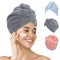 FREATECH Mikrofaser Haare Handtuch mit Waffelstruktur, 3 Stück Schnelltrocknendes Turban Handtuch Haare, Superweiches und Saugfähiges Haarturban mit 3 Knöpfen für Frauen, Kinder, Langes Lockiges Haar