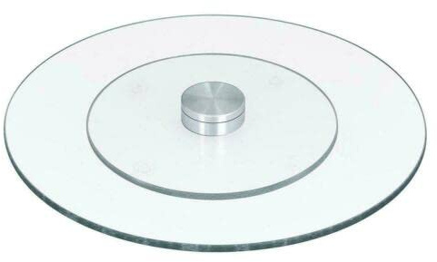 Vision4ever 1Pcs Glass Lazy Susan Rotating Turntable Serving Tray Cake Decorating Plate