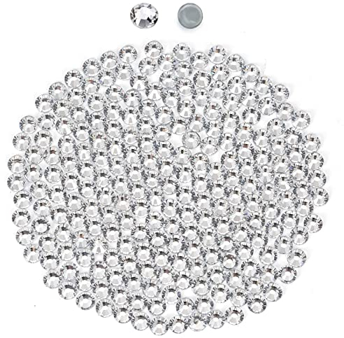 1440 Hotfix-Strasssteine,Flatback Glitzersteine Stones, Glas, runde Kristalle Strasssteine, Edelsteinezum Basteln, für Kleidung, Schuhe, Taschen, DIY-Dekoration,Clear,SS6,1.8MM-2MM