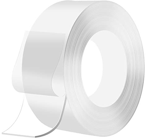 SLETIE Nano Double Sided Tape Heavy Duty, 5m x 3cm x 2mm Multi-Functional Transparent Reusable Nano Adhesive Tape, Washable Traceless Strong Gel Tape for Carpet, Photos Wall, Posters, Kitchen, Party