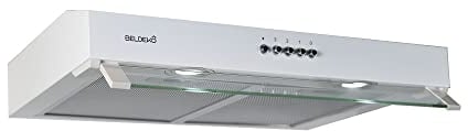 BELDEKO - Hotte Casquette/Visière RIVAGE 60 cm BLANC - 100W - 210 m3/h