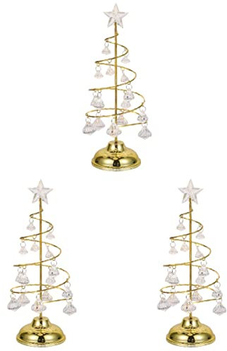OSALADI 3st Leuchtender Weihnachtsbaum Beleuchten Sie Künstlichen Sisalbaum Christbaumschmuck Kleine Weihnachtsbäume Weihnachtsbaum Mit Kristalllicht Leuchtender Baum Led Eisen Nachtlicht