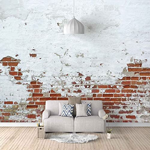 3D Brique Blanche Ancienne Papier Peint Impression Murale Sticker Déco Murale Murales Intérieures Murale Amovible | Grand Papier Peint Auto-Adhésif Pour Le Fond De Mur De Restaurant D 140(L)x70(H) cm