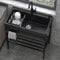 Fregadero Cocina 1 Seno Negro,Fregaderos Exterior Independiente de Acero Inoxidable con Grifo Extraíble y Drenaje,Lavabo Utilitario de Preparación Comercial,para Cuarto de Lavado Garaje (Size : 60x45