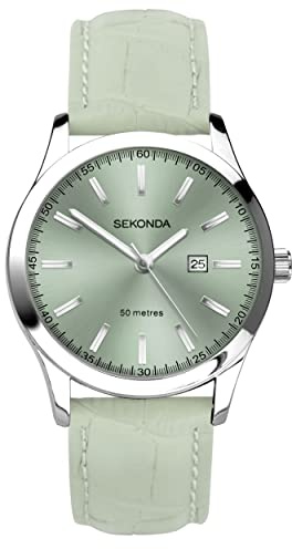 Sekonda Taylor Womens Analogue Watch 34mm dial | 50 Metres Water Resistance, mineral glass crystal, sunray dial, date display, ion-plated case