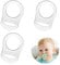 Jinpojun 3 Stück Schnuller Adapter, Silikon Baby Dummy Schnuller Halter Clip Adapter Ring, Schnullerkette Silikon Adapter, Silikonring für Schnuller, Silikon-Knopf-Ring