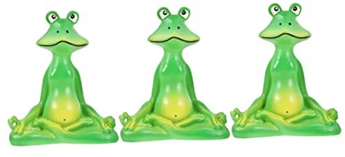 BESPORTBLE 3st Yoga-Frosch Meditierende Yoga-Statue Zen-Frosch-gartenstatue Frosch Außendekoration Gartenfrösche Dekor Mikrolandschaftsornament Froschfigur Liebhaber Harz Geschenk Karikatur