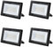 treoir 100w Flutlichtstrahler: 6000K Kaltweiß Superhell 10000LM IP66 Wasserdichter led strahler für Hinterhof/Stadion/Werkstatt Außenbeleuchtung (4pcs, 100W)