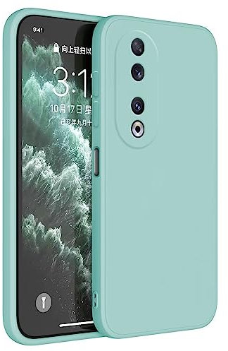 Topme Coque pour Honor 90 5G (6.7 inches) Etui Housse, Protecteur de Peau en Silicone TPU - Cyan Clair