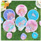 Pack of 6 Japanese Style Foldable Fan Round Foldable Hand Fan Summer Festival Handheld Round Folding Fan Portable Beautiful Round Fan for Family Life Decoration Children Toy
