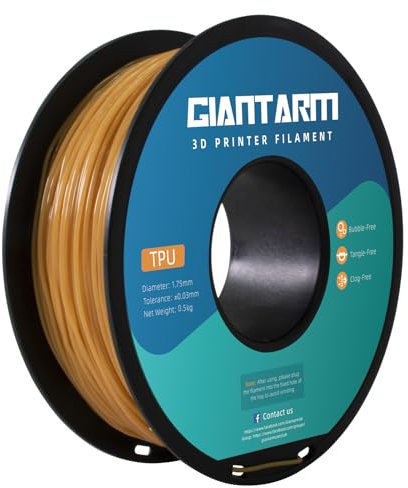 GIANTARM TPU Filament 1,75mm für flexible 3D Drucker 0,5kg Transparent Gold
