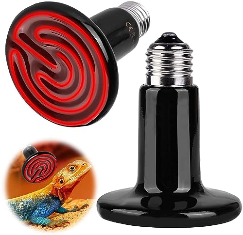 Leikurvo 2 Stück 100W 220V E27 Keramik Wärmelampe, Reptilien Wärmelampe Heizlampe geeignet für Reptilien Schildkröte Eidechse Schlange Spider