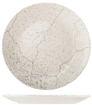 H&H Stone Set de 6 assiettes rondes, porcelaine, 30 cm