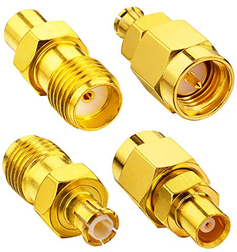 YILIANDUO SMA zu MCX HF Antennenadapter Kit 4 Typ SMA MCX Stecker Buchse Adapter Konverter für Wirelesse WiFi Router Antenne WLAN LAN GPS MEHRWEG