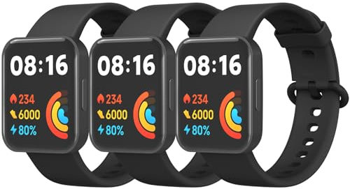 Mugust 3Pack Correas para Redmi Watch 2 Lite/Xiaomi Mi Watch 2 Lite Mujer Hombre,Silicona Coloridos Recambio Suave Pulseras Repuesto para Xiaomi Mi Watch 2 Lite/Redmi Watch 2 Lite(Negro/Negro/Negro)