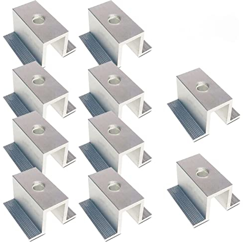 GeRRiT Solare Intermedio Clip 10Pcs Solare Intermedio Clip Pv per Telaio Altezza 25-50Mm Lega di Alluminio Clip Set