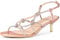 Allegra K Women's Rhinestone Strappy Slingback Kitten Heel Sandals, Rose Gold, 5.5