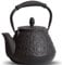 GUANGHEIRON Gusseiserne Teekanne 950 ml, japanische Teekanne mit Kirschblütenmuster, Teesieb, emaillierte Innenseite, Silikongriff, für Herdplatte, ideal für Tee und Kaffee Blau