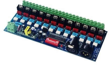 Decoder DMX512 a 6/12 canali ad alta tensione Dimmer DMX 50HZ 6/12CH adatto for illuminazione scenica con lampadine a incandescenza AC110V-220V(Color:WS-DMX-HVDIM-12CH)