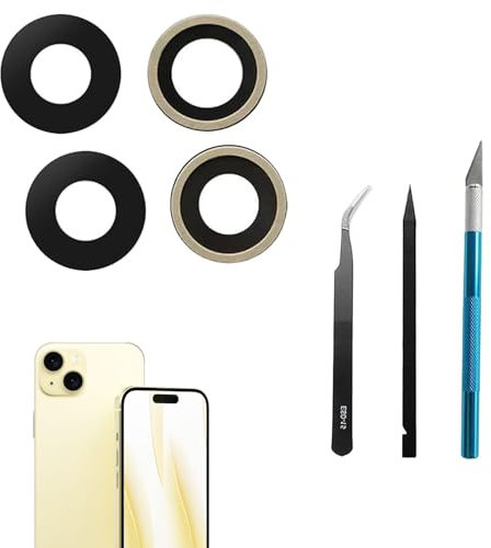 AloveDog Sapphire 15 Rear Camera Lens Replacement for iPhone 15 Back Camera Lens Glass Replacement for iPhone 15 Plus with Professional Repair Tool Kit
