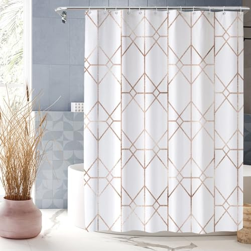 XUEDNGM Anti-Schimmel Wasserdicht Duschvorhänge 180 x 150 cm Anpassbar, Beschwerter Saum, Antischimmel, Waschbar, mit Haken Textil-Vorhang Antischimmel Duschvorhang, Abstrakt