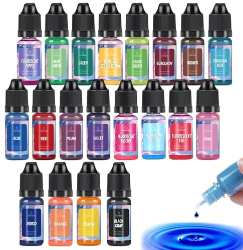 Tinte líquido altamente concentrado a base de aceite, 20 colores para hacer velas de cera de soja (10 ml cada uno)