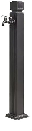 Colonne d'eau de jardin autoportante avec robinet, colonne d'eau de jardin antigel en hiver, robinet d'eau à montage au sol, fontaine à eau antigel pour bouche d'incendie de jardin (noir 2, 114 cm)