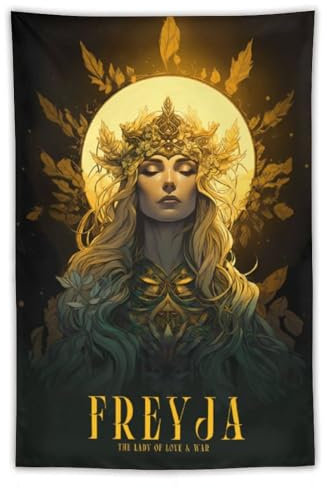 Poster mit nordischer Mythologie, Freyja, Wandkunst, Wandteppich, Gemälde, Kunstwerke, Geschenkidee, Raumästhetik, 101,6 x 152,4 cm