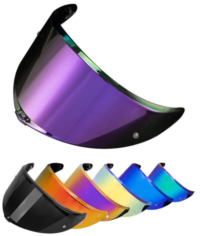 PSLER Für AGV K6 K6s Visier Verspiegelt Helmvisier, Helmgesichtsschutz Getöntes Visier Motorradhelm Zubehör Ersatz(Dunkelviolett)