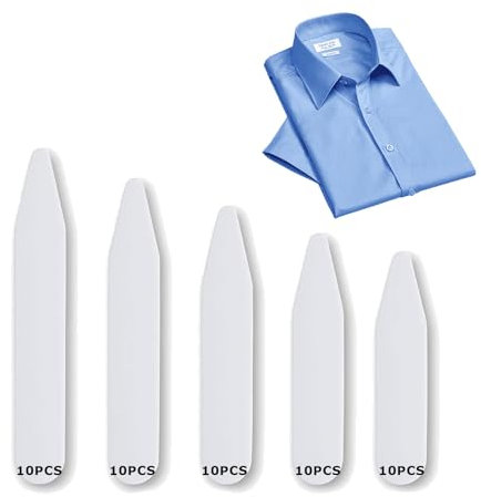 50 Stücke Kunststoff-Kragenstäbchen,Weiß Hemdkragen Stäbchen,Kragenstäbchen Für Herrenhemden,Kragenstäbchen Herren,Hemd Kragenstäbchen,Hemdkragen Einsatz Herren Für Die Meisten Business-Hemden