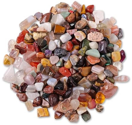 Tkxjry 500g Gemmes Perles, 8-12mm Coloré Bille en Verre, Set de Pierres précieuses, Mélange de Pierres précieuses, Naturel Poli Pierres De Couleur pour L'Aquarium, DéCoration IntéRieure De La Maison