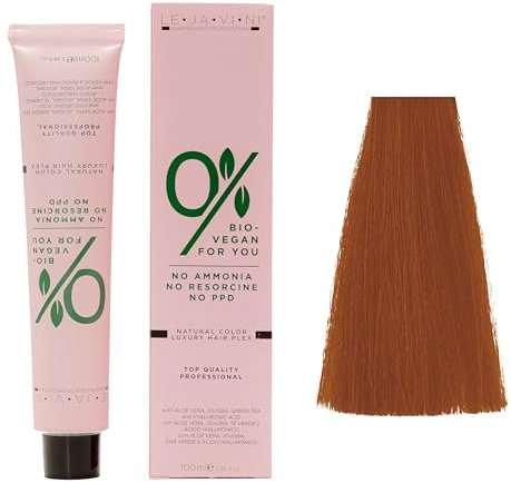 Lejavini 0% Bio Vegan For You 100mL Color 8/4 | Tinte Crema Colorante Permanente Vegana sin Amoniaco - Crema de Coloración Natural para el Cabello Sin Amoníaco