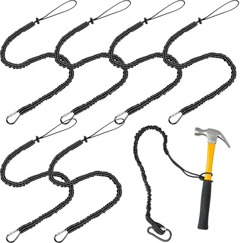 6 unidades de herramientas de seguridad con mosquetón, cuerda de seguridad extensible, cuerda de seguridad para trabajar en altura