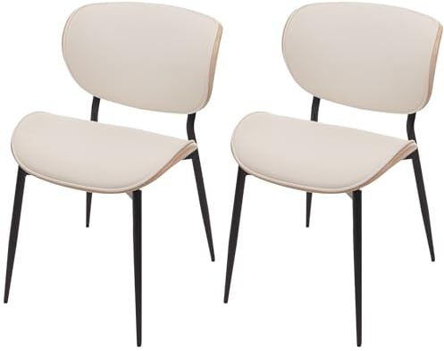 Mendler 2er-Set Esszimmerstuhl HWC-O45, Stuhl, Bugholz Kunstleder 280g/m² Öko-Tex FSC® - Natur, weiß