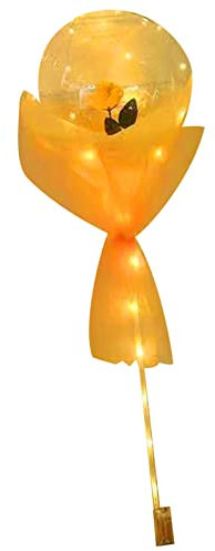 CFTGIW Balon Lumineux Bouquet de Rose Bouquet Transparent Valentin Cadeaux de la Gauze Paper Full Set Romantic Light Light Loumin Lumin Lumin Balloon Rose BouquetLuminen Balloon (Champagne)