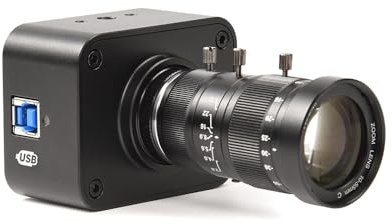 MOKOSE 4K USB Kamera, USB3.0 Webcam mit manuellem Fokus und C-Mount 10-55mm-Telezoomobjektiv, IMX678 1/1.8 8MP Sensor mit YUY2 Unterstützung, für Desktop und Laptops