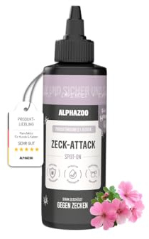 alphazoo ZeckAttack Spot-On für Hunde 100ml - Zeckenabwehr mit natürlichen Inhaltsstoffen, punktgenaue Anwendung, sanft zur Hundehaut, Zeckenmittel für Hunde